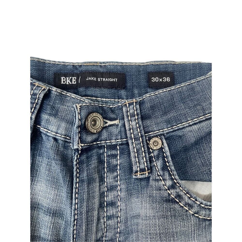 BKE Est 1967 Mens  Blue Cotton Blend Stretch Jake Straight Leg Jeans Size 30x36 - Picture 6 of 9